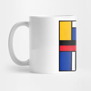 Mondrian Inspired Geometric Abstract Acrylic Painting XIV Mug